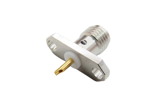 SMA母頭直式兩孔法蘭連接器適用SOLDER POT CONTACT