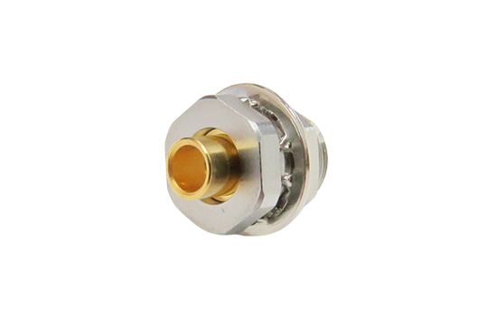 SMP ST. PLUG CONNECTOR SMOOTH BORE BULKHEAD SOLDER FOR .086/.085 SEMI RIGID  CABLE