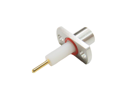 SMP公頭直式兩孔法蘭FULL DETENT連接器適用Ø .031 POST CONTACT