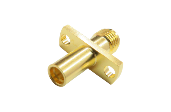 SMA JACK 2-HOLE TO SMP PLUG ADAPTER SMOOTH BORE
