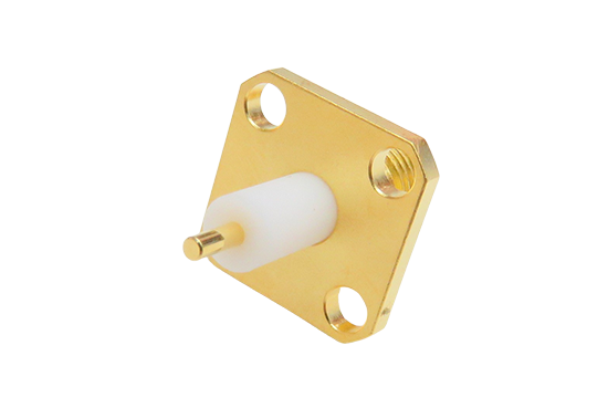 SMA ST. JACK CONNECTOR 4-HOLE FLANGE MOUNT FOR Ø.050 POST CONTACT