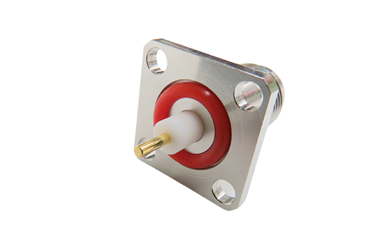 TNC ST. JACK CONNECTOR 4 HOLE FLANGE MOUNT FOR Ø .050 POST CONTACT