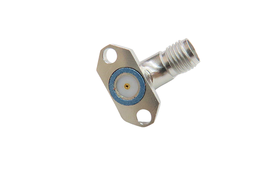 SMA JACK RADIUS R/A 2-HOLE FLANGE MOUNT FIELD REPLACEABLE FOR ACCEPTS  Ø.020 PIN