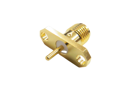 SMA ST. JACK CONNECTOR 2 HOLE FLANGE MOUNT FOR Ø .050 POST CONTACT