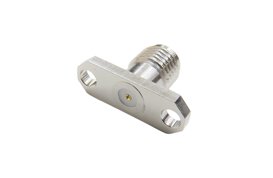 SMA母頭直式兩孔法蘭連接器適用Ø.018 PIN