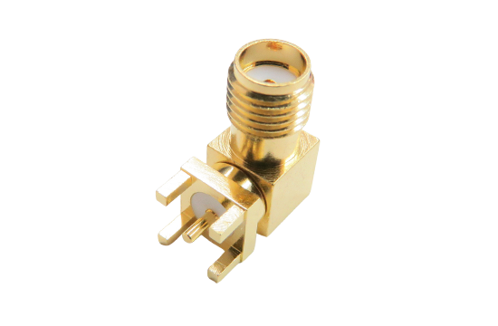 SMA母頭直角式BULKHEAD連接器適用PCB THRU HOLE MOUNT