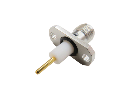 SMA ST. JACK CONNECTOR 2 HOLE FLANGE MOUNT FOR Ø.050 PIN POST CONTACT