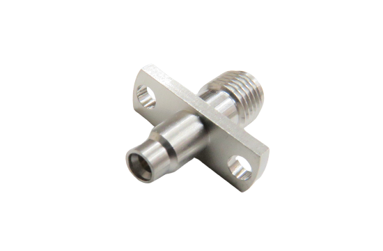 SMA JACK 2 HOLE FLANGE MOUNT TO SSMP PLUG SMOOTH BORE ADAPTER